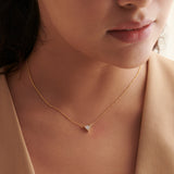 V Solitaire Necklace, 14K Gold Vermeil, 1/3 ct Lab Grown Diamond-2