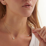 V Solitaire Necklace, 14K Solid Gold, 1/3 ct Lab Grown Diamond-4
