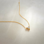 V Solitaire Necklace, 14K Gold Vermeil, 1/3 ct Lab Grown Diamond-1