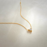 V Solitaire Necklace, 14K Gold Vermeil, 1/3 ct Lab Grown Diamond-1