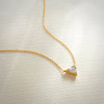 V Solitaire Necklace, 14K Gold Vermeil, 1/3 ct Lab Grown Diamond-6