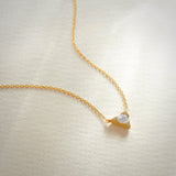 V Solitaire Necklace, 14K Gold Vermeil, 1/3 ct Lab Grown Diamond-6