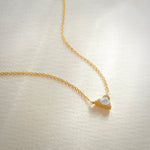 V Solitaire Necklace, 14K Solid Gold, 1/3 ct Lab Grown Diamond-6