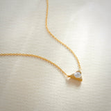 V Solitaire Necklace, 14K Solid Gold, 1/3 ct Lab Grown Diamond-6