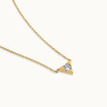 V Solitaire Necklace, 14K Solid Gold, 1/3 ct Lab Grown Diamond-3