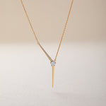 Y Solitaire Lariat Necklace, 14K Solid Gold, 1/4 ct Lab Grown Diamond-5