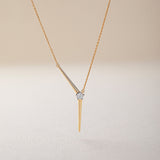 Y Solitaire Lariat Necklace, 14K Solid Gold, 1/4 ct Lab Grown Diamond-5
