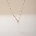 Y Solitaire Lariat Necklace, 14K Gold Vermeil, 1/4 ct Lab Grown Diamond-5