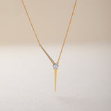 Y Solitaire Lariat Necklace, 14K Gold Vermeil, 1/4 ct Lab Grown Diamond-5