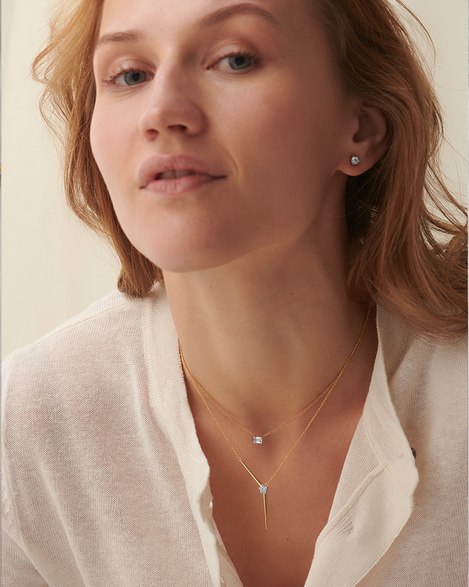 Y Solitaire Lariat Necklace, 14K Solid Gold, 1/4 ct Lab Grown Diamond-4