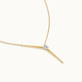 Y Solitaire Lariat Necklace, 14K Solid Gold, 1/4 ct Lab Grown Diamond-3