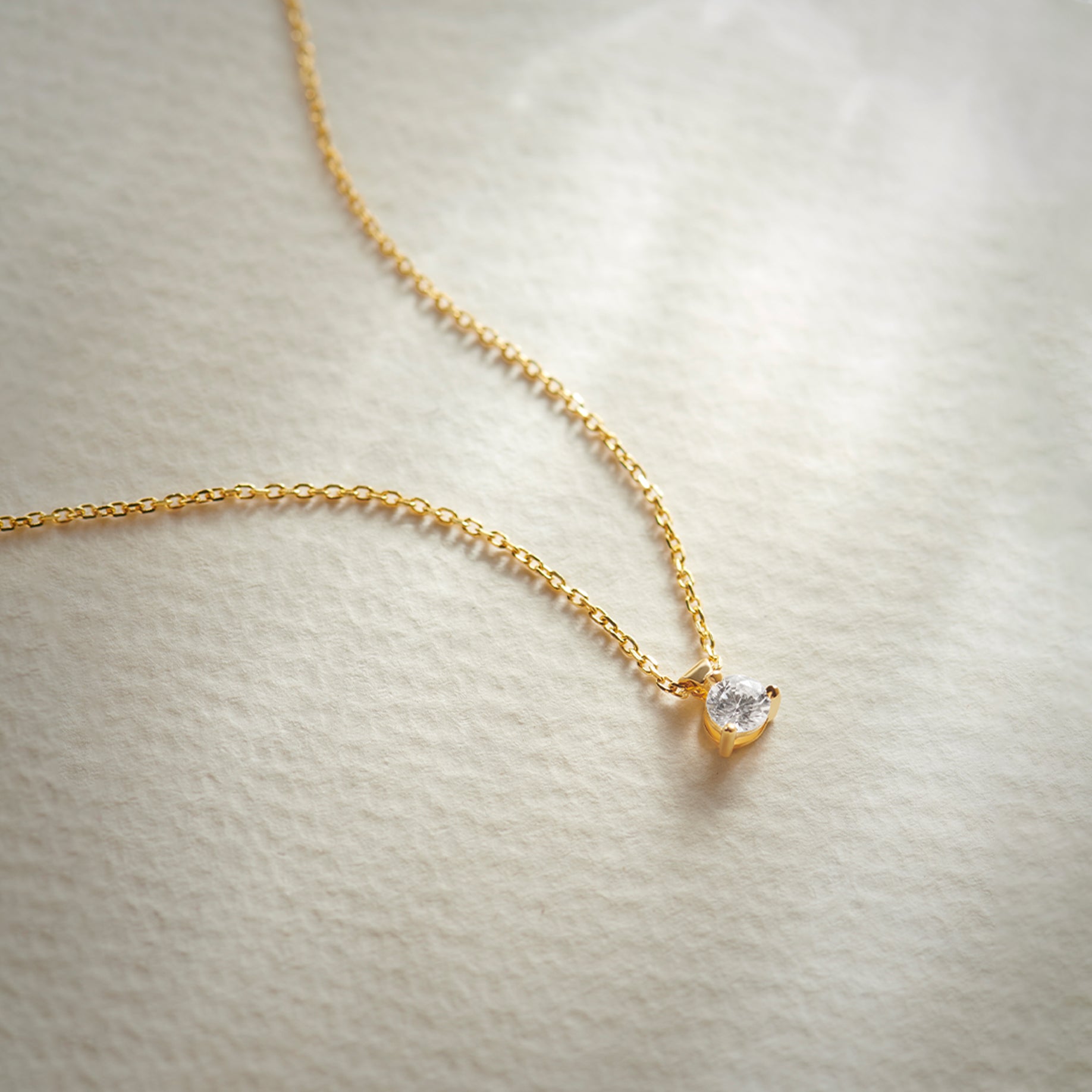 Round Solitaire Necklace, 14K Solid Gold, 1/4 ct Lab Grown Diamond-1