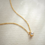 Round Solitaire Necklace, 14K Gold Vermeil, 1/4 ct Lab Grown Diamond-5