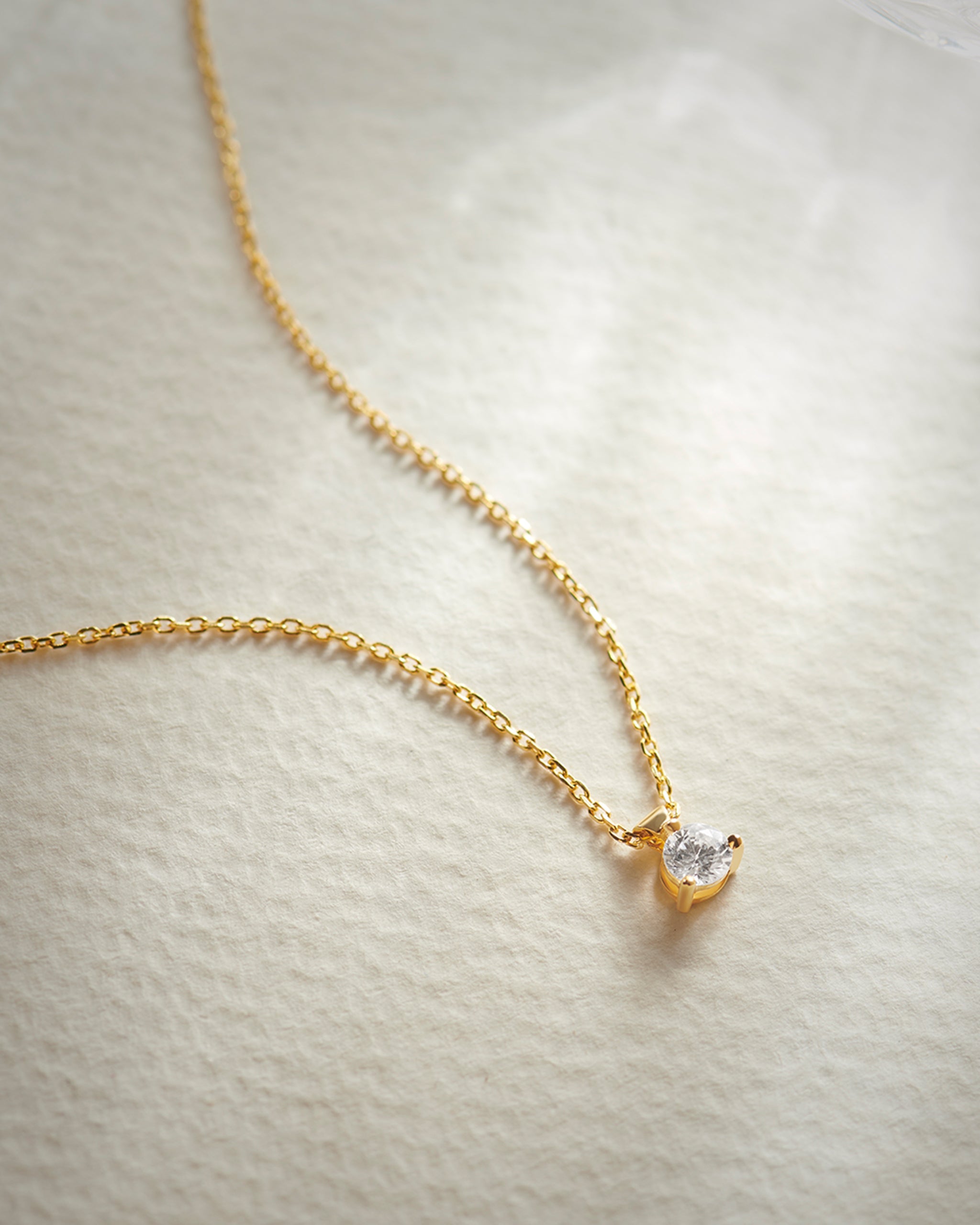 Round Solitaire Necklace, 14K Gold Vermeil, 1/4 ct Lab Grown Diamond-5