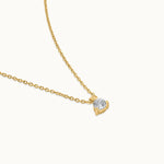 Round Solitaire Necklace, 14K Gold Vermeil, 1/4 ct Lab Grown Diamond-3