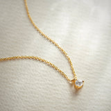 Round Solitaire Necklace, 14K Solid Gold, 1/4 ct Lab Grown Diamond-5