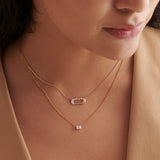 Emerald Solitaire Necklace, 14K Solid Gold, 1/3 ct Lab Grown Diamond-4