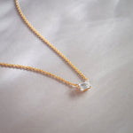Emerald Solitaire Necklace, 14K Gold Vermeil, 1/3 ct Lab Grown Diamond-6