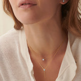 Emerald Solitaire Necklace, 14K Solid Gold, 1/3 ct Lab Grown Diamond-2