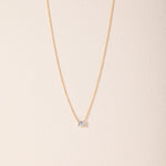 Emerald Solitaire Necklace, 14K Gold Vermeil, 1/3 ct Lab Grown Diamond-5