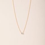 Emerald Solitaire Necklace, 14K Gold Vermeil, 1/3 ct Lab Grown Diamond-5