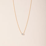 Emerald Solitaire Necklace, 14K Solid Gold, 1/3 ct Lab Grown Diamond-5