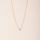Emerald Solitaire Necklace, 14K Solid Gold, 1/3 ct Lab Grown Diamond-5