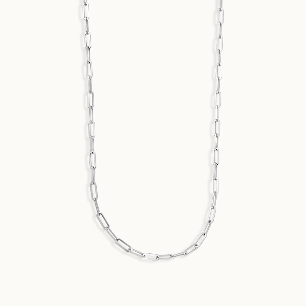 Paperclip White Chain Necklace