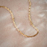 Paperclip Yellow Thin Chain Necklace, 14K Solid Gold-6