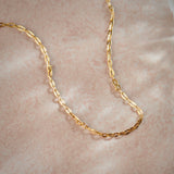 Paperclip Yellow Thin Chain Necklace, 14K Solid Gold-6