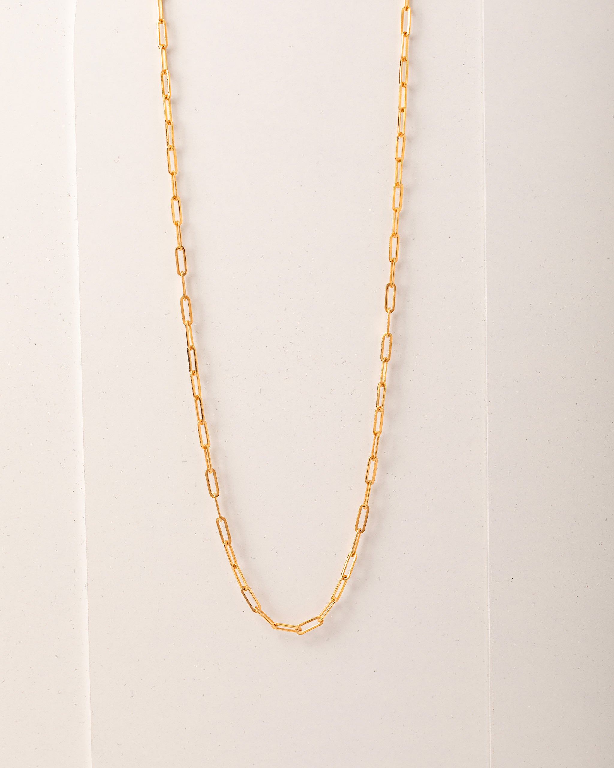 Paperclip Yellow Thin Chain Necklace