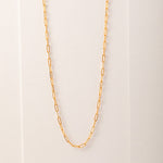 Paperclip Yellow Thin Chain Necklace, 14K Gold Vermeil-5