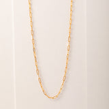 Paperclip Yellow Thin Chain Necklace, 14K Gold Vermeil-5