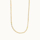 Paperclip Yellow Thin Chain Necklace, 14K Gold Vermeil-3