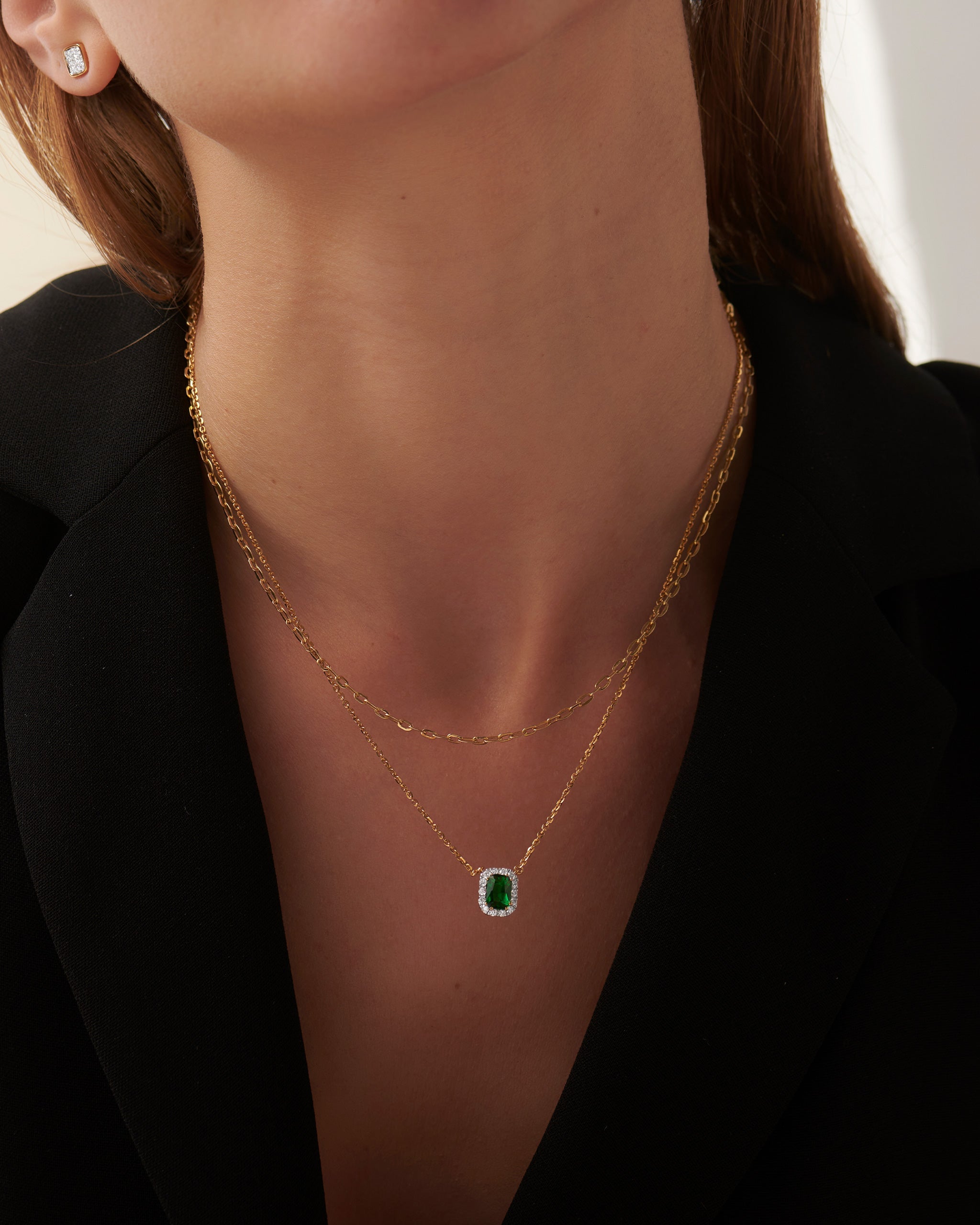 Paperclip Yellow Thin Chain Necklace, 14K Solid Gold-4