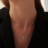 Paperclip Yellow Thin Chain Necklace, 14K Gold Vermeil-4
