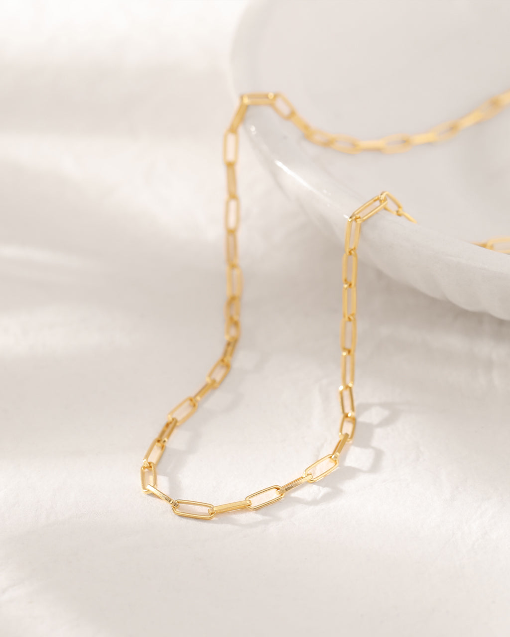 Bold Paperclip Chain Necklace, 14K Gold Vermeil-4