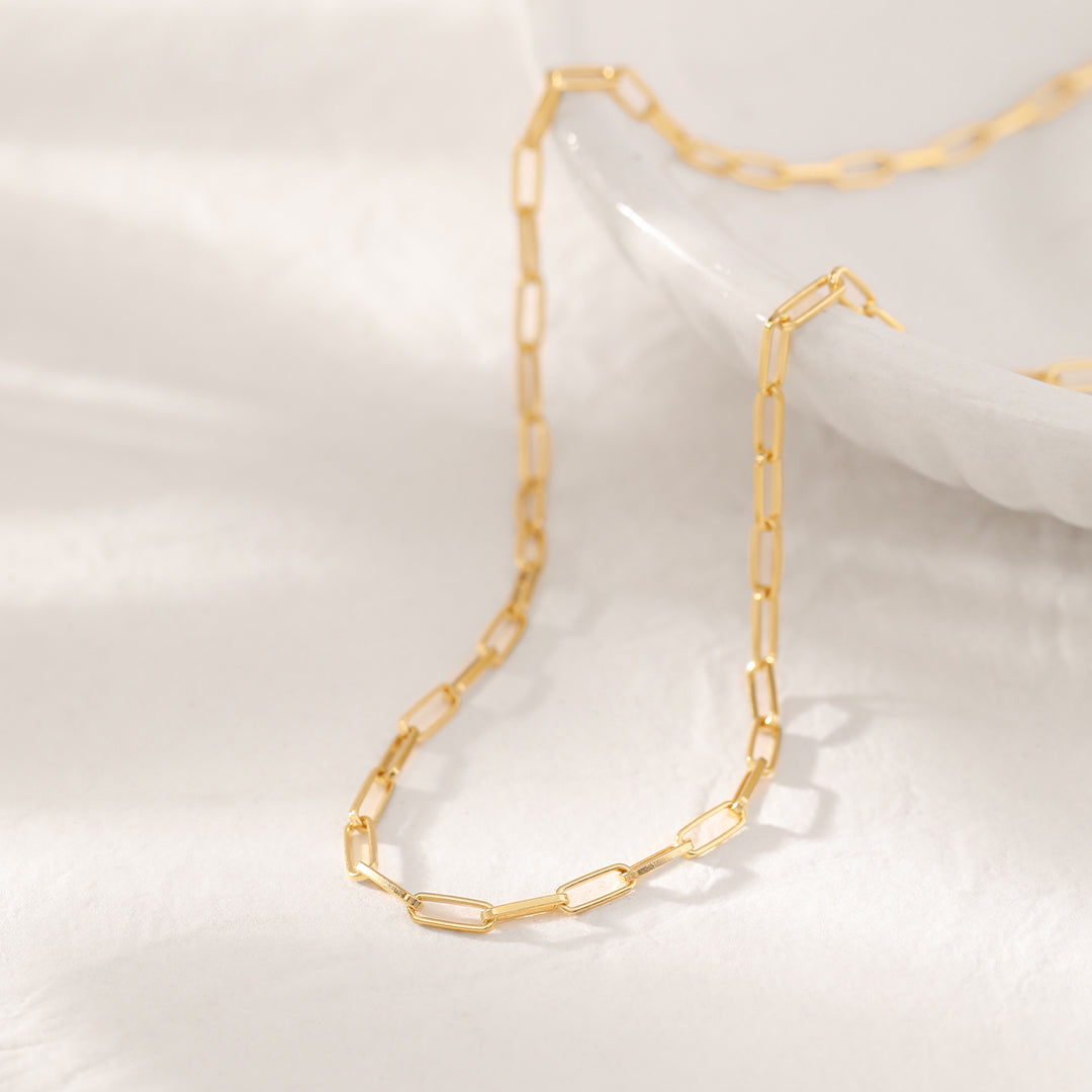 Bold Paperclip Chain Necklace, 14K Gold Vermeil-1