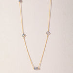 White Cera Diamond Long Necklace, 14K Gold Vermeil, 5/8 ct Lab Grown Diamond-2