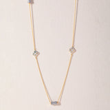 White Cera Diamond Long Necklace, 14K Gold Vermeil, 5/8 ct Lab Grown Diamond-2