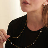 White Cera Diamond Long Necklace, 14K Gold Vermeil, 5/8 ct Lab Grown Diamond-4