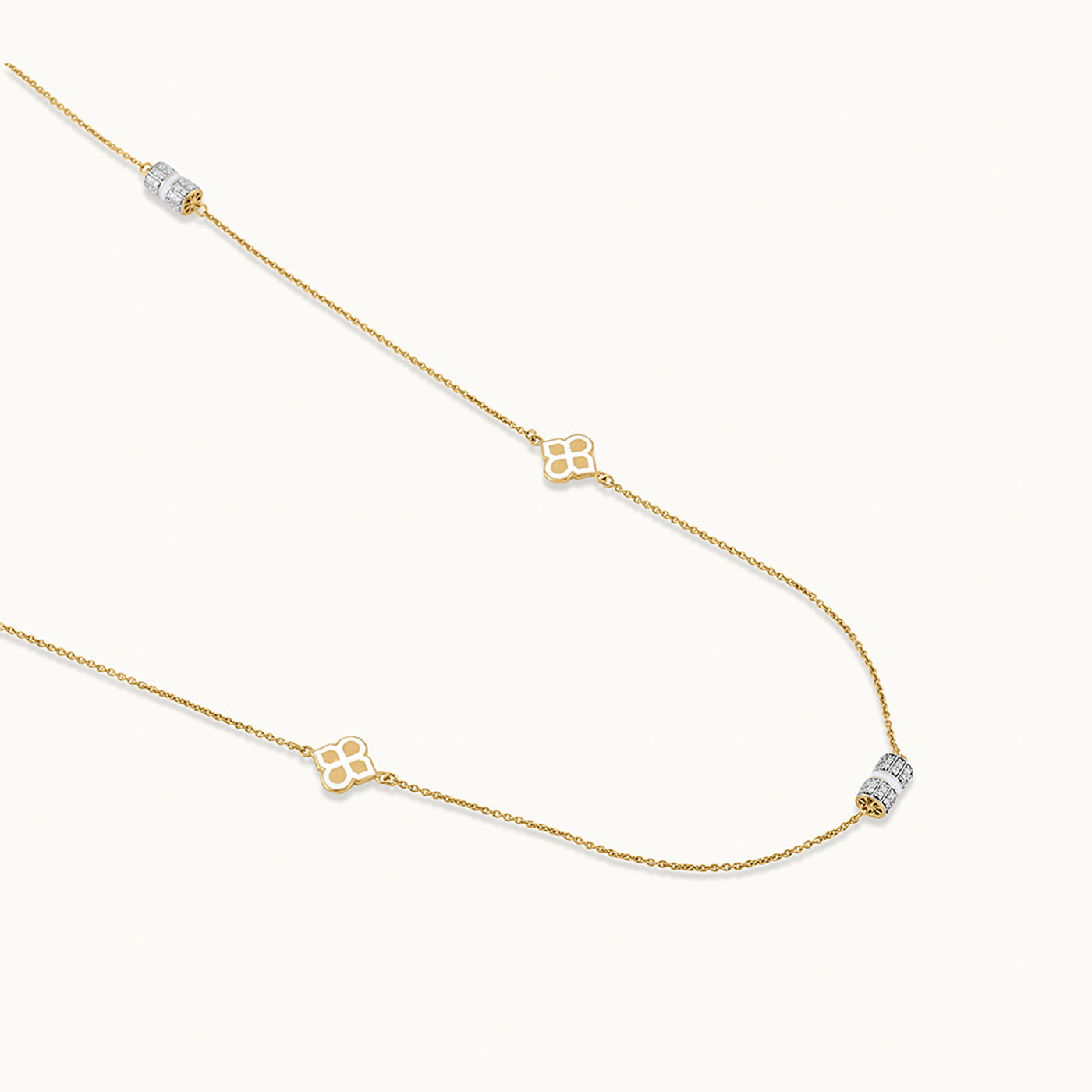 White Cera Diamond Long Necklace, 14K Gold Vermeil, 5/8 ct Lab Grown Diamond-5