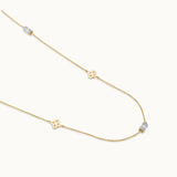 White Cera Diamond Long Necklace, 14K Gold Vermeil, 5/8 ct Lab Grown Diamond-5