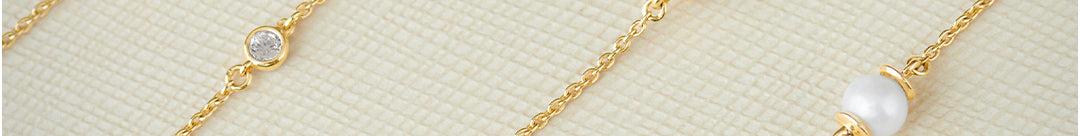 Station Pearl Diamond Long Necklace, 14K Gold Vermeil, 5/8 ct Lab Grown Diamond-1
