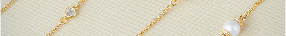 Station Pearl Diamond Long Necklace, 14K Gold Vermeil, 5/8 ct Lab Grown Diamond-1