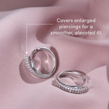 Duo Pave Line Hoop Earrings