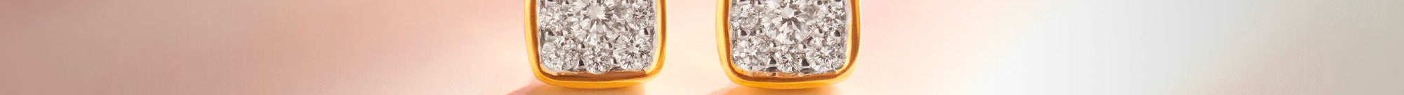 Square Cluster Diamond Small Earrings, 14K Gold Vermeil, 1/3 ct Lab Grown Diamond-1