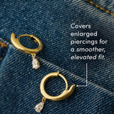 Diamond Drop Hoop Earrings