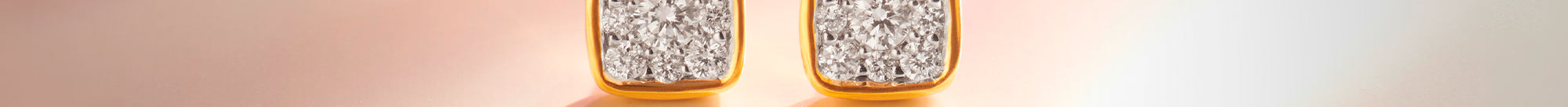 Square Cluster Diamond Small Earrings, 14K Gold Vermeil, 1/3 ct Lab Grown Diamond-1
