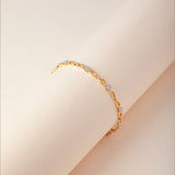 Round Cluster Diamond Link Bracelet